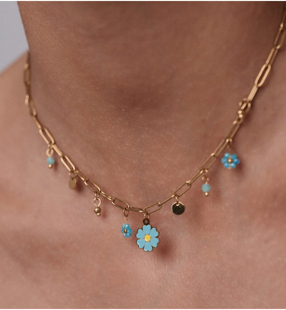 Naszyjnik z kwiatkiem złoty NPA1360