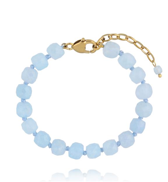 Bransoletka z błękitnych jadeitów Aquamarine BPA0697