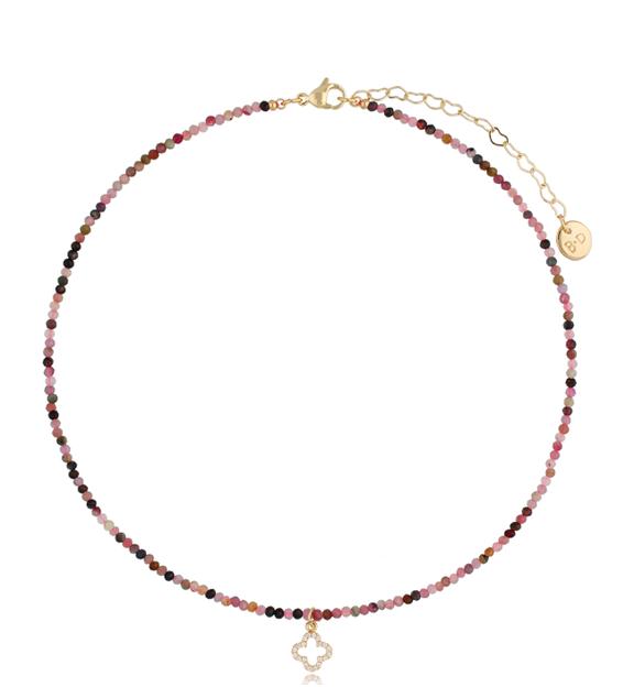 Naszyjnik z turmalinami i koniczynką Lifestyle NTW0552