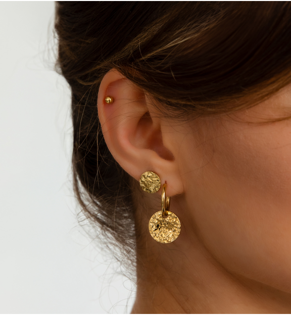 Kolczyki ze stali szlachetnej pozłacane kulki Soulmate 4 mm KSA0348