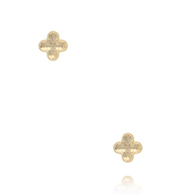 Zestaw kolczyków z koniczynkami złoty KMB0009