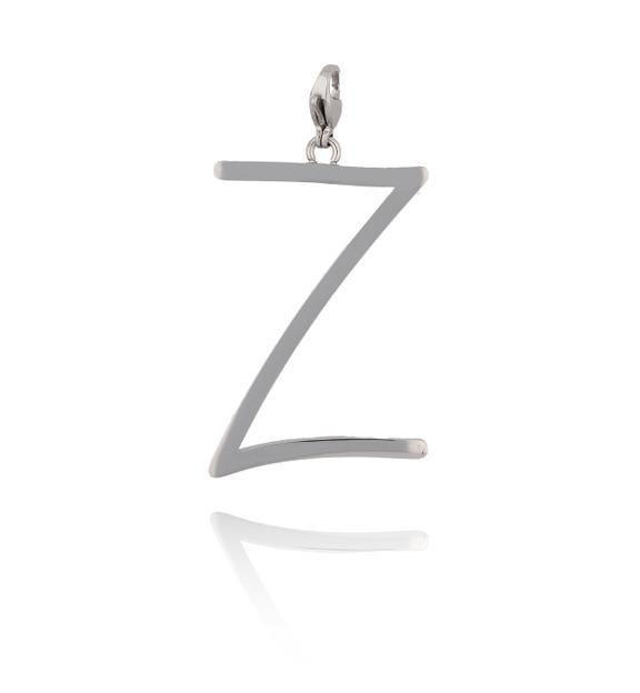 Zawieszka ze stali szlachetnej srebrna literka Z Alphabet NAT0048
