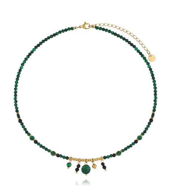 Naszyjnik zielony z zawieszkami NTW1544