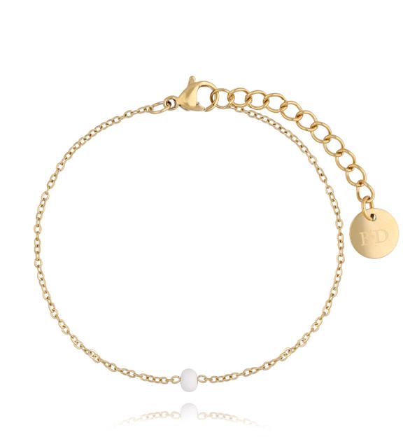 Bransoletka z białą emalią Enamel Ball BSA0284