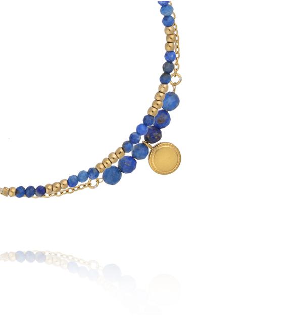 Bransoletka z lapisem lazuli złota BEA0047