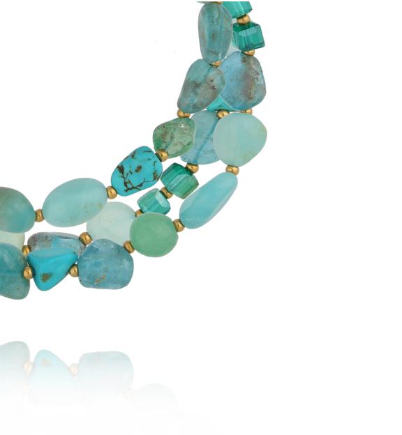 Bransoletka z amazonitu, apatytu i turkusu BSC2392