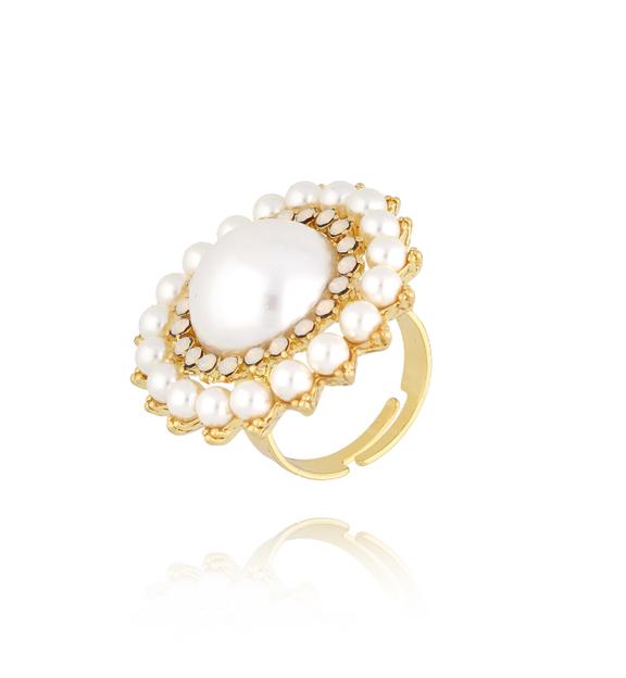 Pierścionek złoty z perłami Callie PPE0078