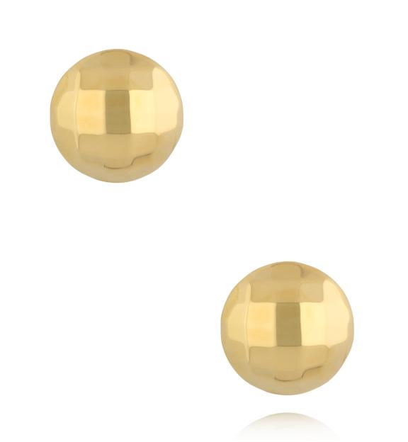 Kolczyki kule złote duże fasetowane KSY0398