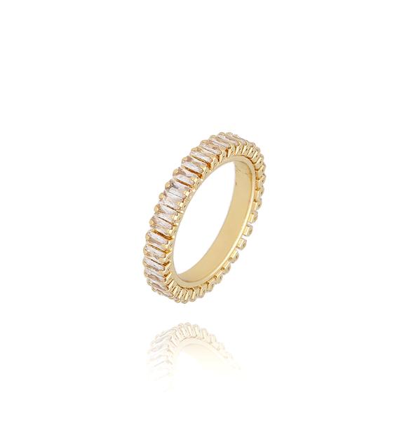 Pierścionek z cyrkoniami w oprawie baguette PRG0299