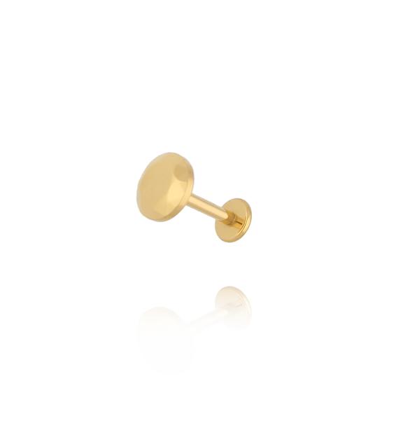 Kolczyk labret złocony, fasetowany, okrągły KSA2424