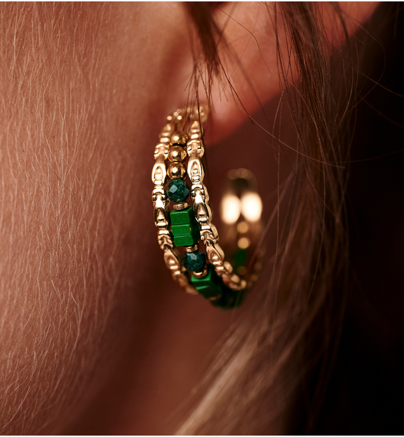 Kolczyki koła z jadeitem afrykańskim KEA0032