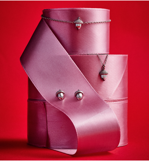 Zestaw świątecznej biżuterii ze srebrnymi żołędziami ZN0056