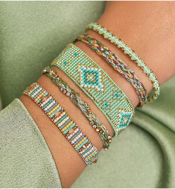 Bransoletka z kryształkami seledynowa Moana BSC1510