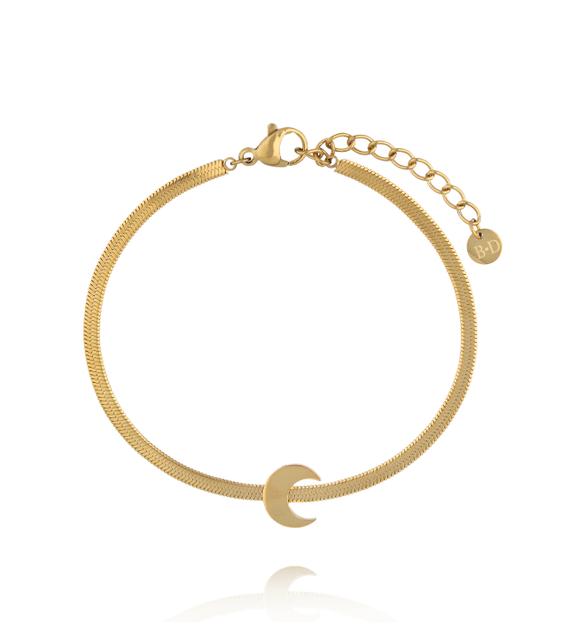 Bransoletka złota żmijka z księżycem BEA0064