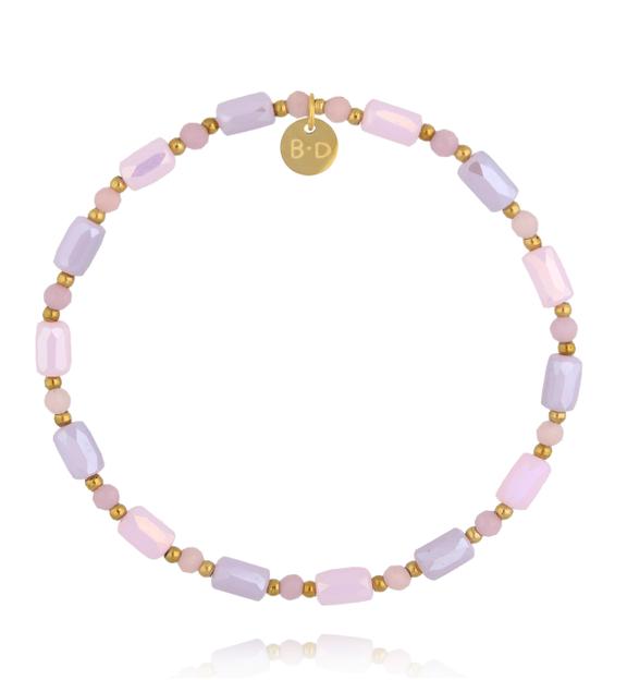 Bransoletka z pastelowych szklanych kryształków  BTW3593