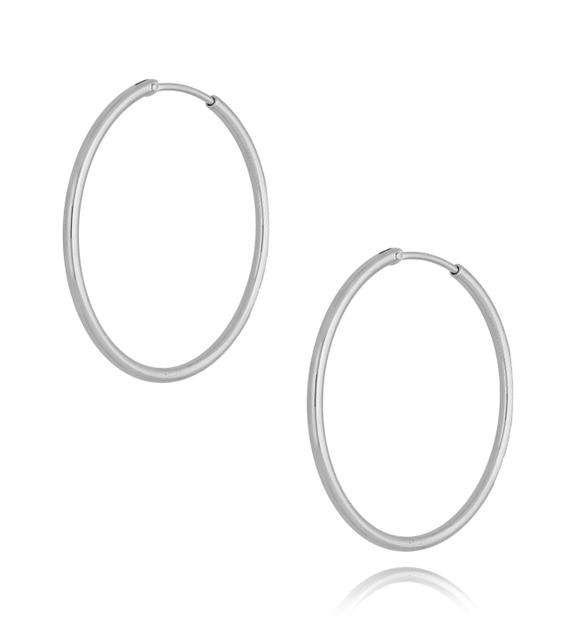 Kolczyki srebrne koła ze stali szlachetnej 40mm KSA0204