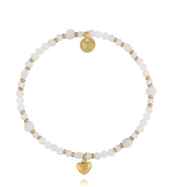 Bransoletka z kamieniami księżycowymi i sercem BTW3750