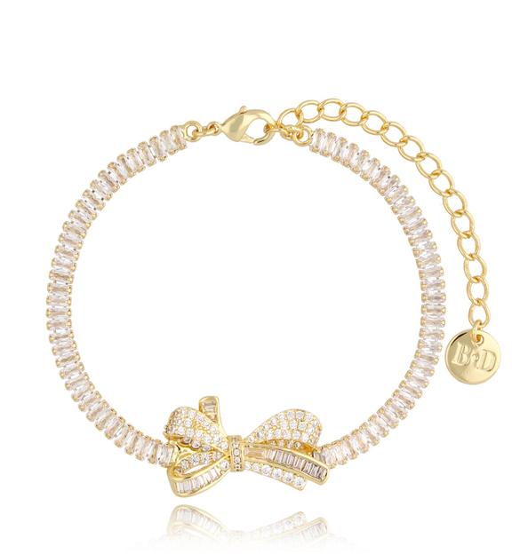 Bransoletka złota z kokardką Gold Bow BSS0117