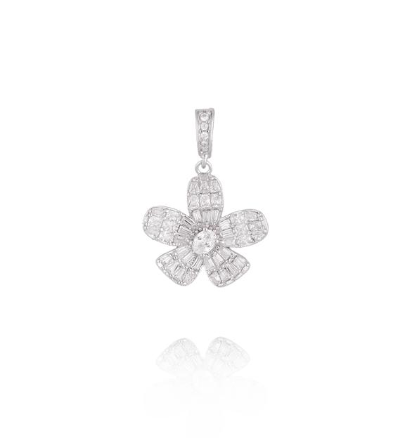 Charms srebrny kwiatek z kryształkami CHSS0009