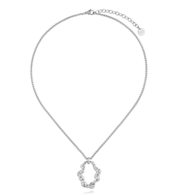 Naszyjnik z zawieszką gniecioną srebrny Modern Metallics NSA1288