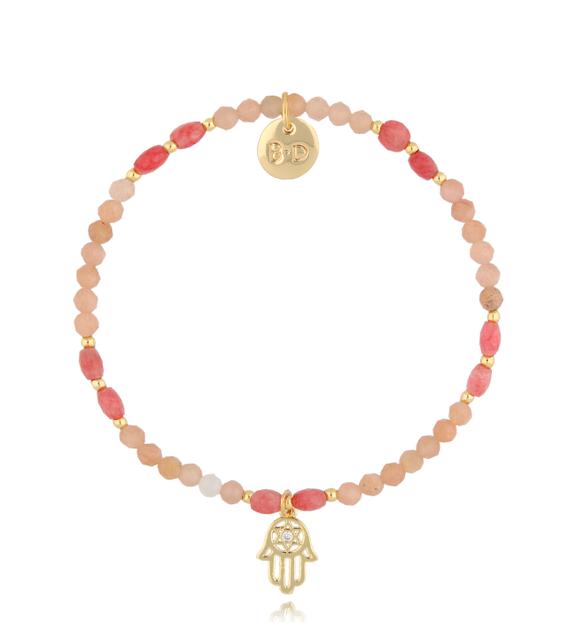 Bransoletka z kamieniami słonecznymi i ręką Fatimy Wabash BTW2260