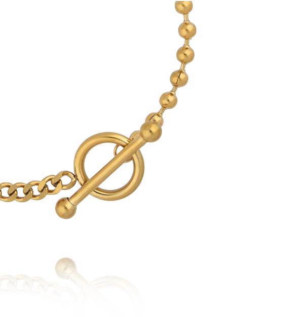 Bransoletka z łańcuszkiem typu kulki i splotem łańcuchowym BSY0616