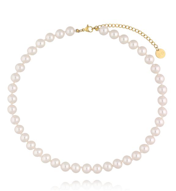 Naszyjnik z klasycznych pereł w odcieniu czystej bieli NPE0362