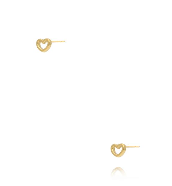 Kolczyki sztyfty złocone – otwarte serca KSY0557