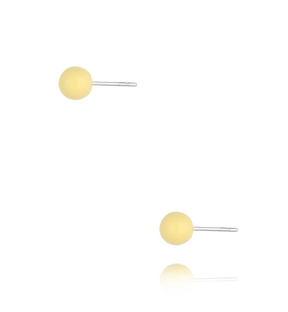 Kolczyki kulki z żółtą emalią 5 mm Enamel Balls KSA1711