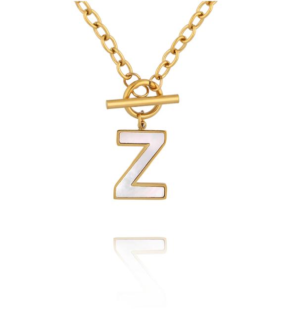 Naszyjnik z literą Z i zapięciem toggle NSY0870