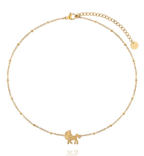 Naszyjnik z zawieszką konika i cyrkoniami NSY0813