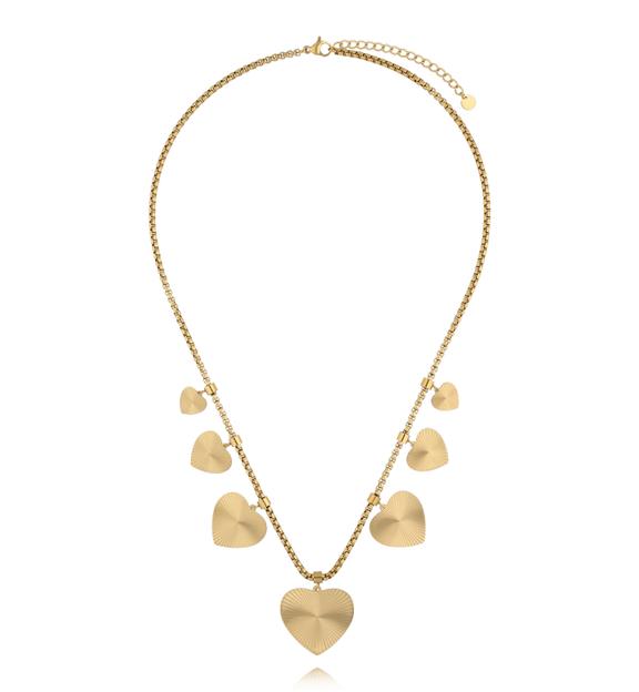 Naszyjnik z sercami złoty NEA0038