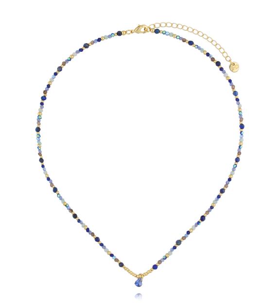 Naszyjnik granatowy z sercem NSC0508