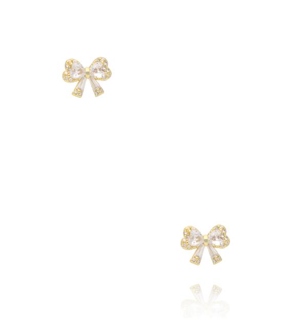 Kolczyki wkrętki kokardki z cyrkoniami KSS2219