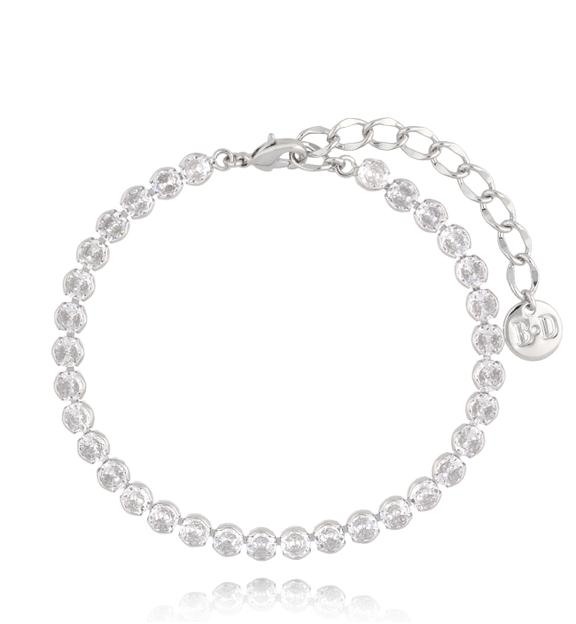 Bransoletka tenisowa z kryształkami transparentnymi BSS0204