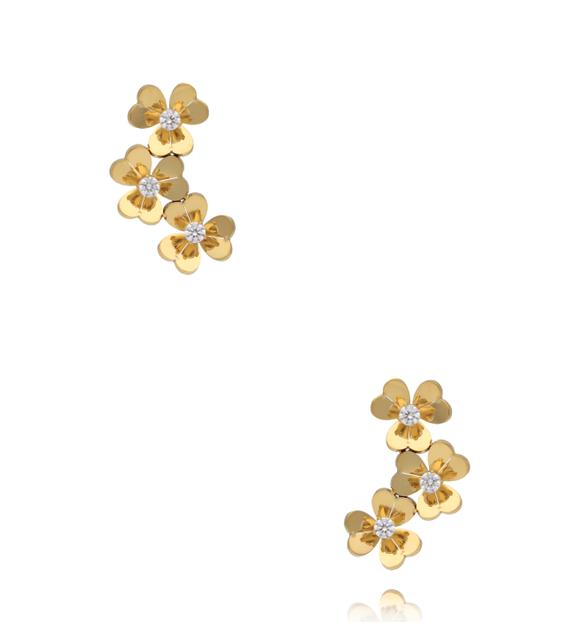 Kolczyki z kwiatszkami złote KSY0697
