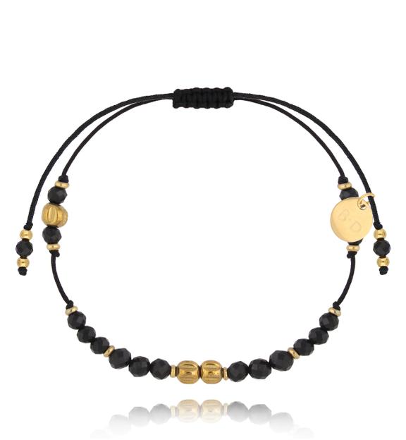 Bransoletka czarna z kamieniami naturalnymi Fiorina BMT0035