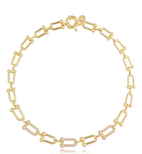 Naszyjnik złoty masywny Handcuffs NRG0481