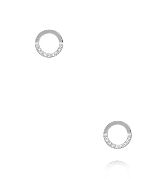 Kolczyki srebrne z cyrkoniami – minimalistyczne koła KSY0355