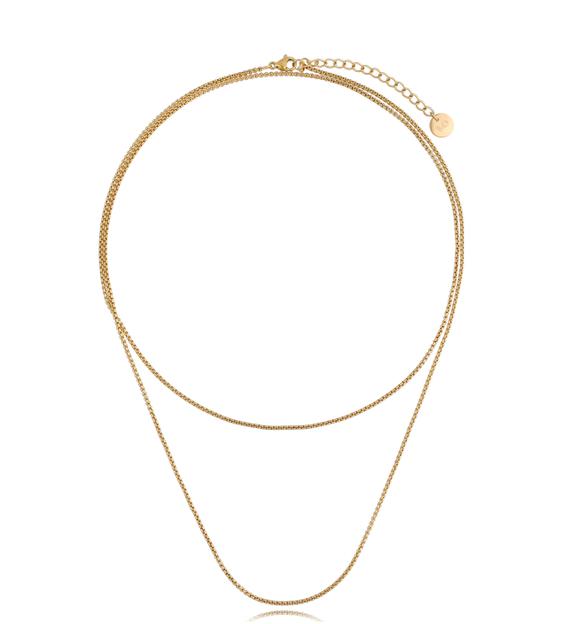 Naszyjnik klasyczny złoty Box Chain NSA0388