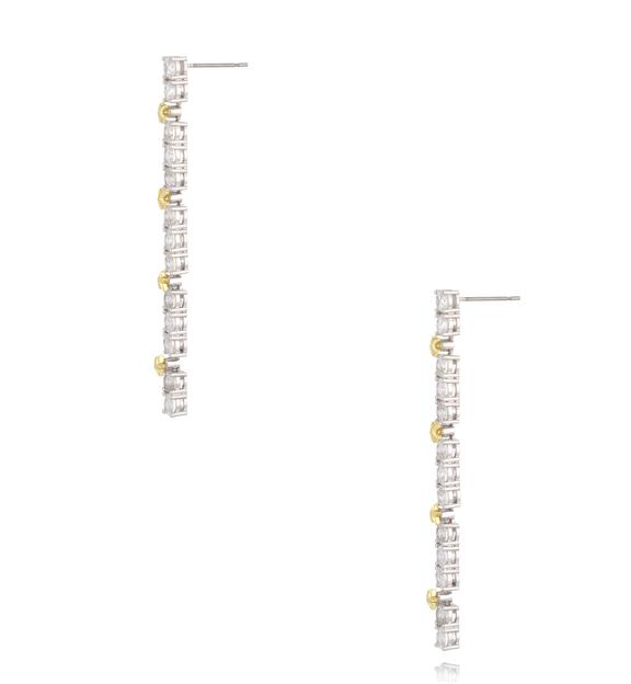 Kolczyki długie z gwiazdkami i cyrkoniami KSS2171