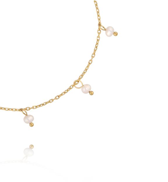 Bransoletka złota z perełkami delikatna BSY0404