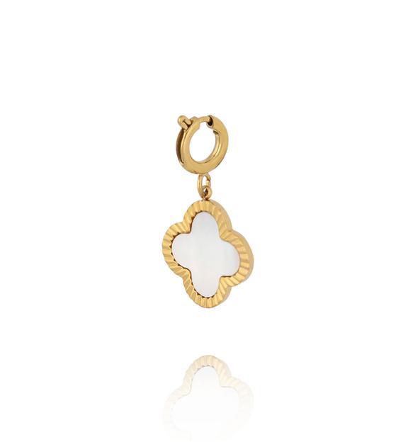 Charms złota koniczynka z masą perłową CHA0100