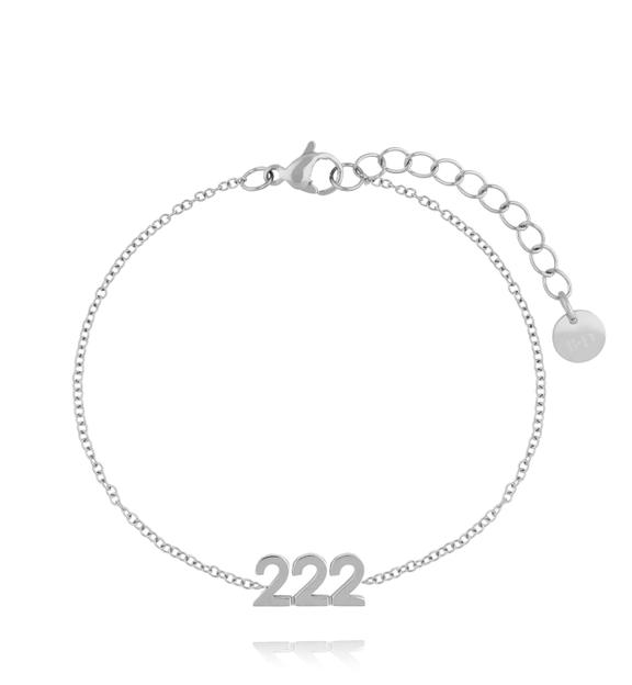 Bransoletka z anielską liczbą 222 srebrna BSA0860