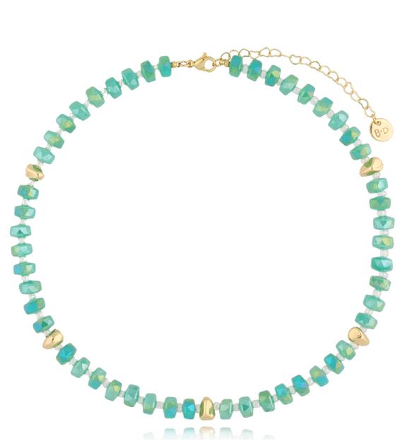 Naszyjnik z zielonymi kryształkami Clear Sky NCY0046