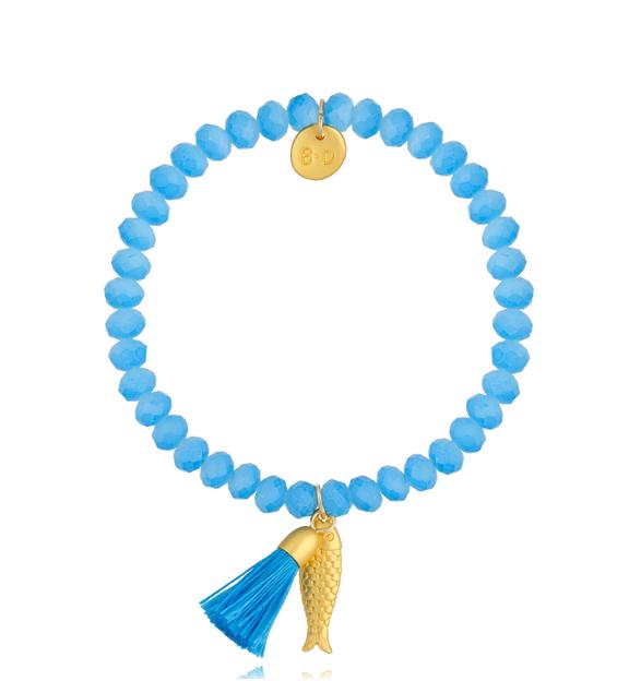 Bransoletka z kryształkami niebieska Summer Beach BSH0011