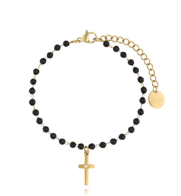 Bransoletka z krzyżykiem Black Velvet BSY0069