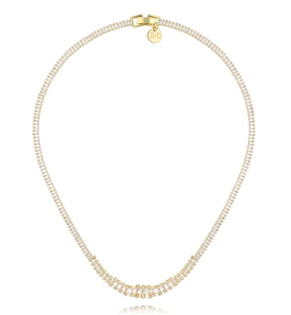 Naszyjnik typu tennis w złotej oprawie NS0422