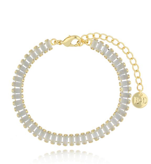 Bransoletka z opalizującymi szarymi kryształkami Mariah BSS0160