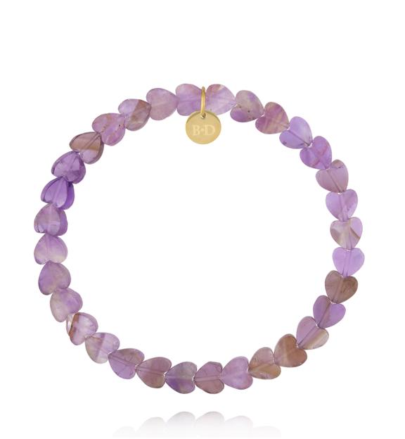 Bransoletka z sercami- ametysty BTW3734
